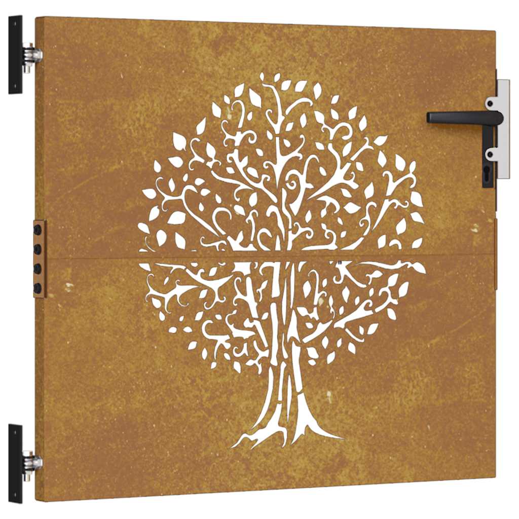 Gartentor Cortenstahl Baum-Design