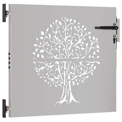 Gartentor Cortenstahl Baum-Design