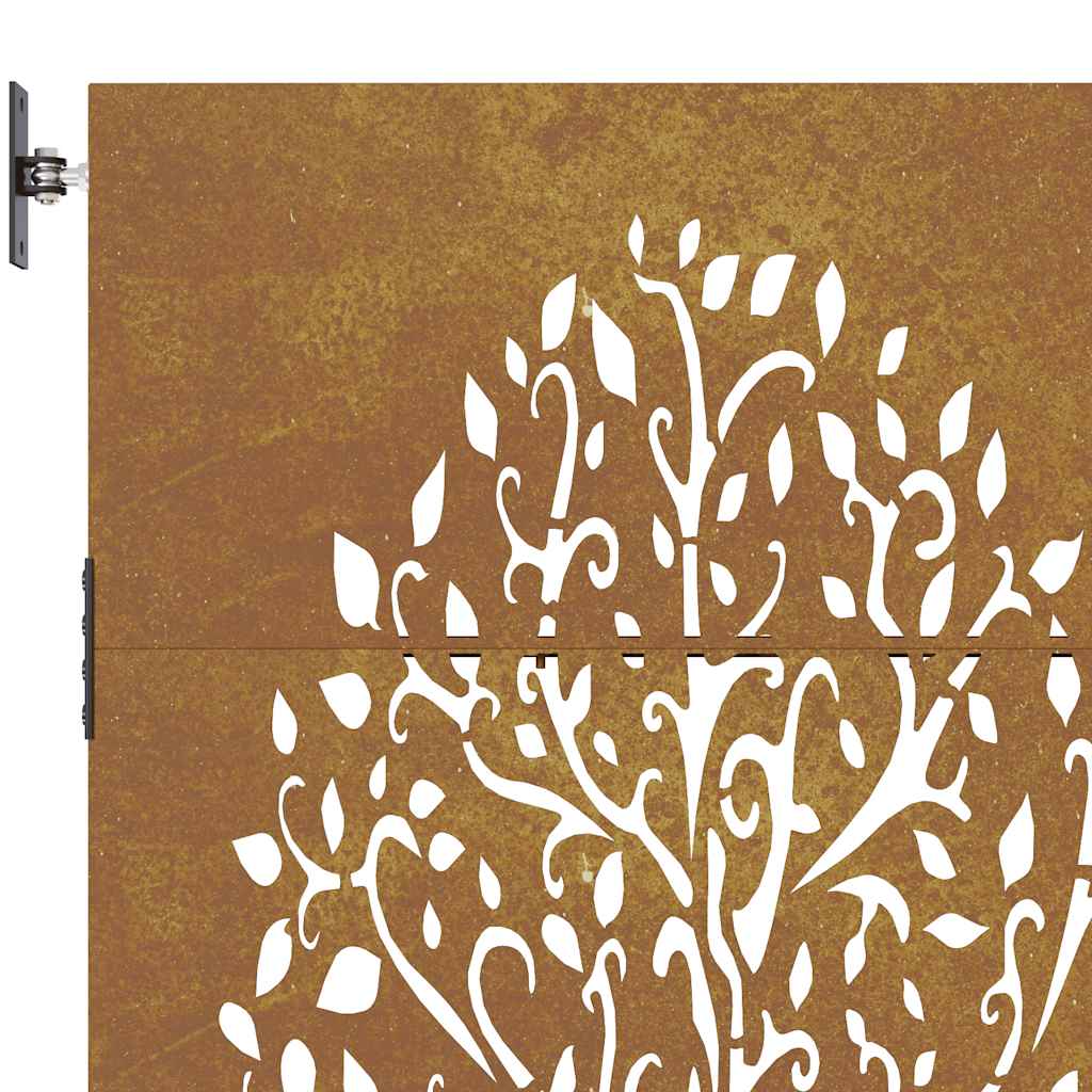 Gartentor Cortenstahl Baum-Design