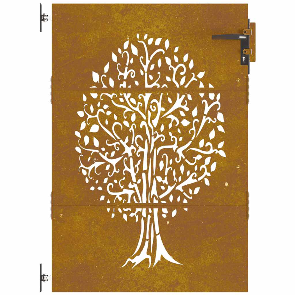 Gartentor Cortenstahl Baum-Design