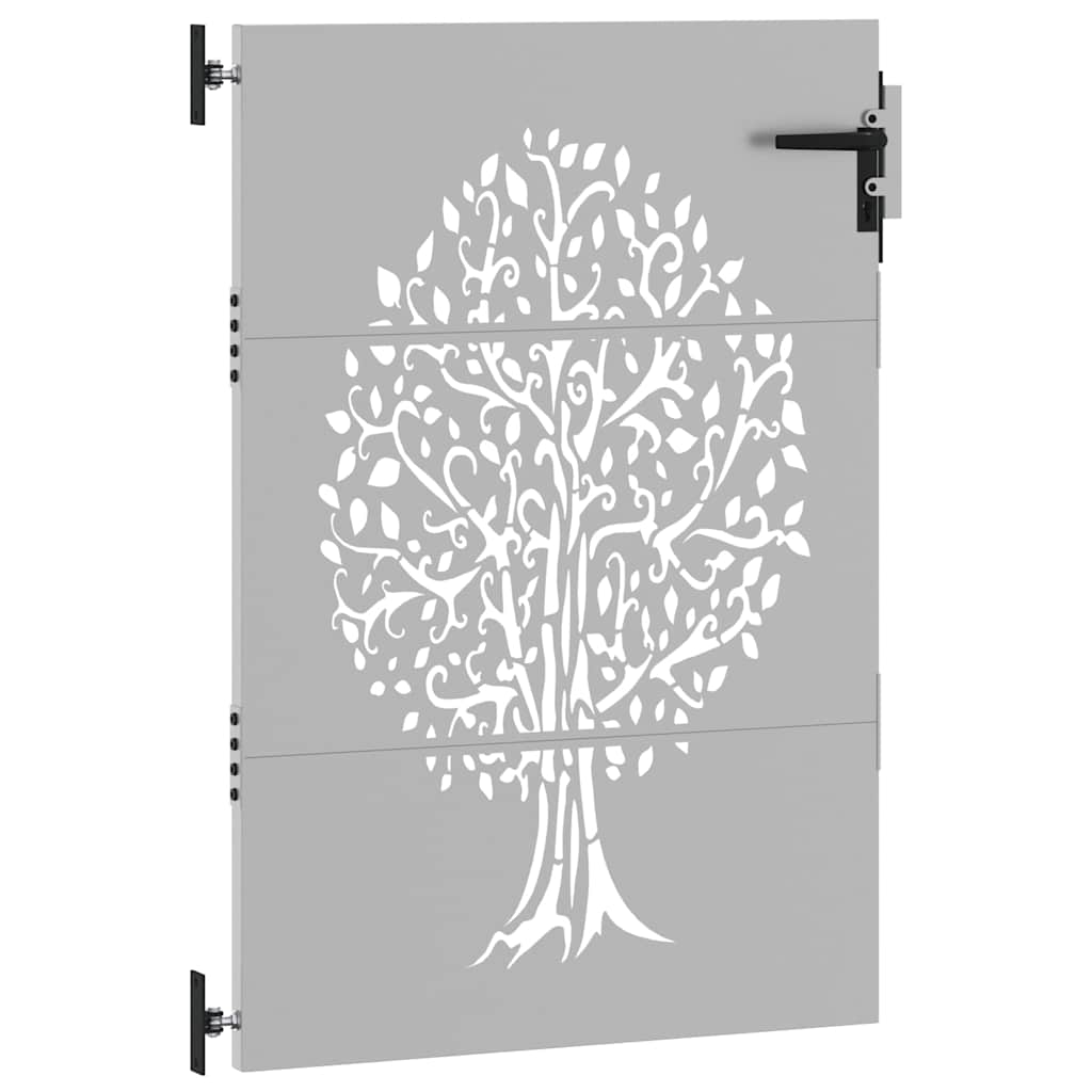 Gartentor Cortenstahl Baum-Design