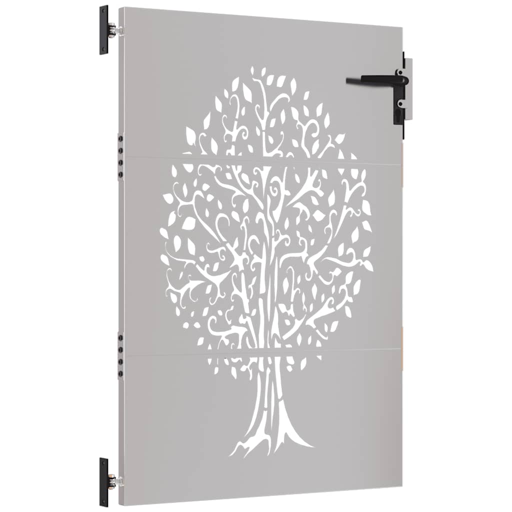 Gartentor Cortenstahl Baum-Design