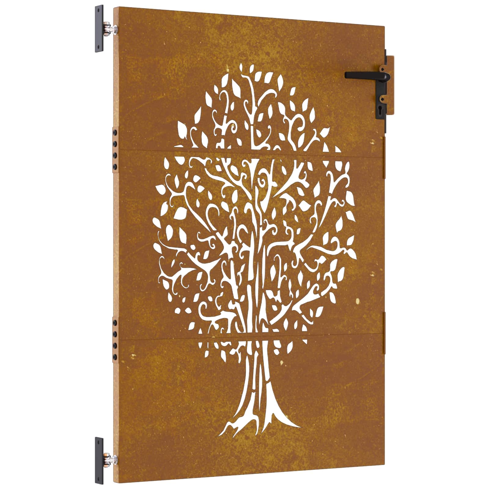 Gartentor Cortenstahl Baum-Design