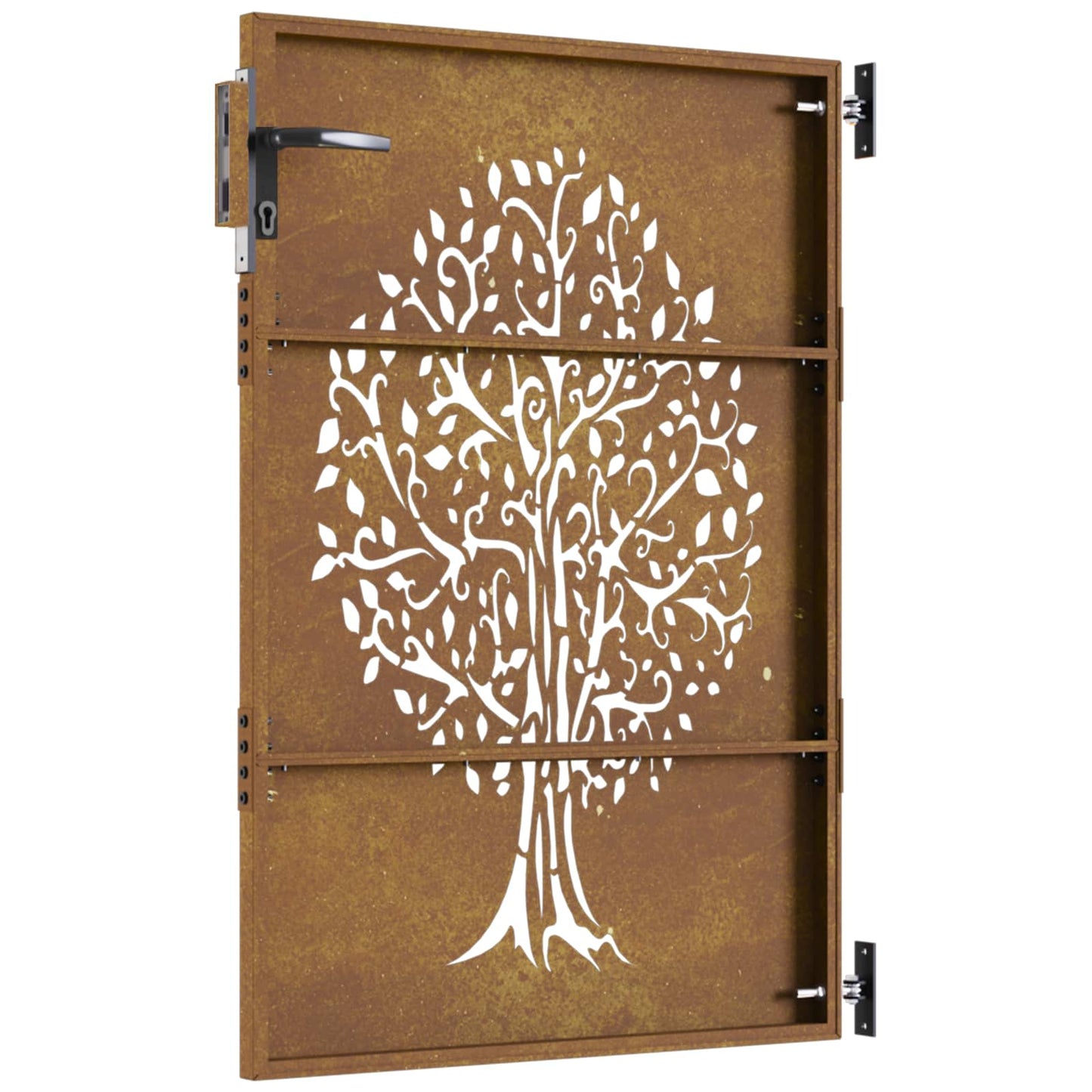 Gartentor Cortenstahl Baum-Design