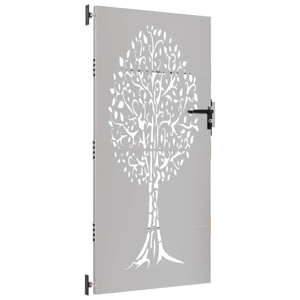 Gartentor Cortenstahl Baum-Design