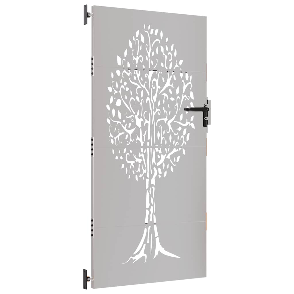 Gartentor Cortenstahl Baum-Design