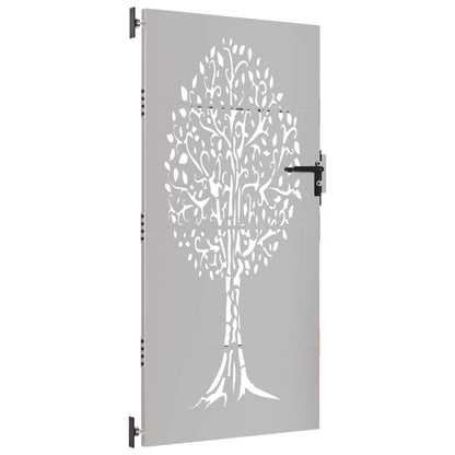 Gartentor Cortenstahl Baum-Design