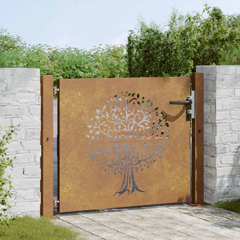 Gartentor Cortenstahl Baumdesign