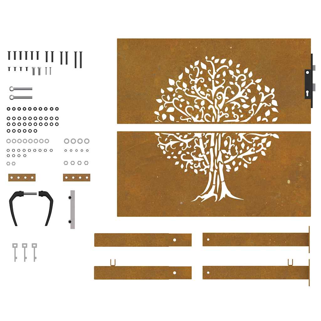 Gartentor Cortenstahl Baumdesign