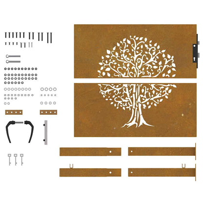 Gartentor Cortenstahl Baumdesign