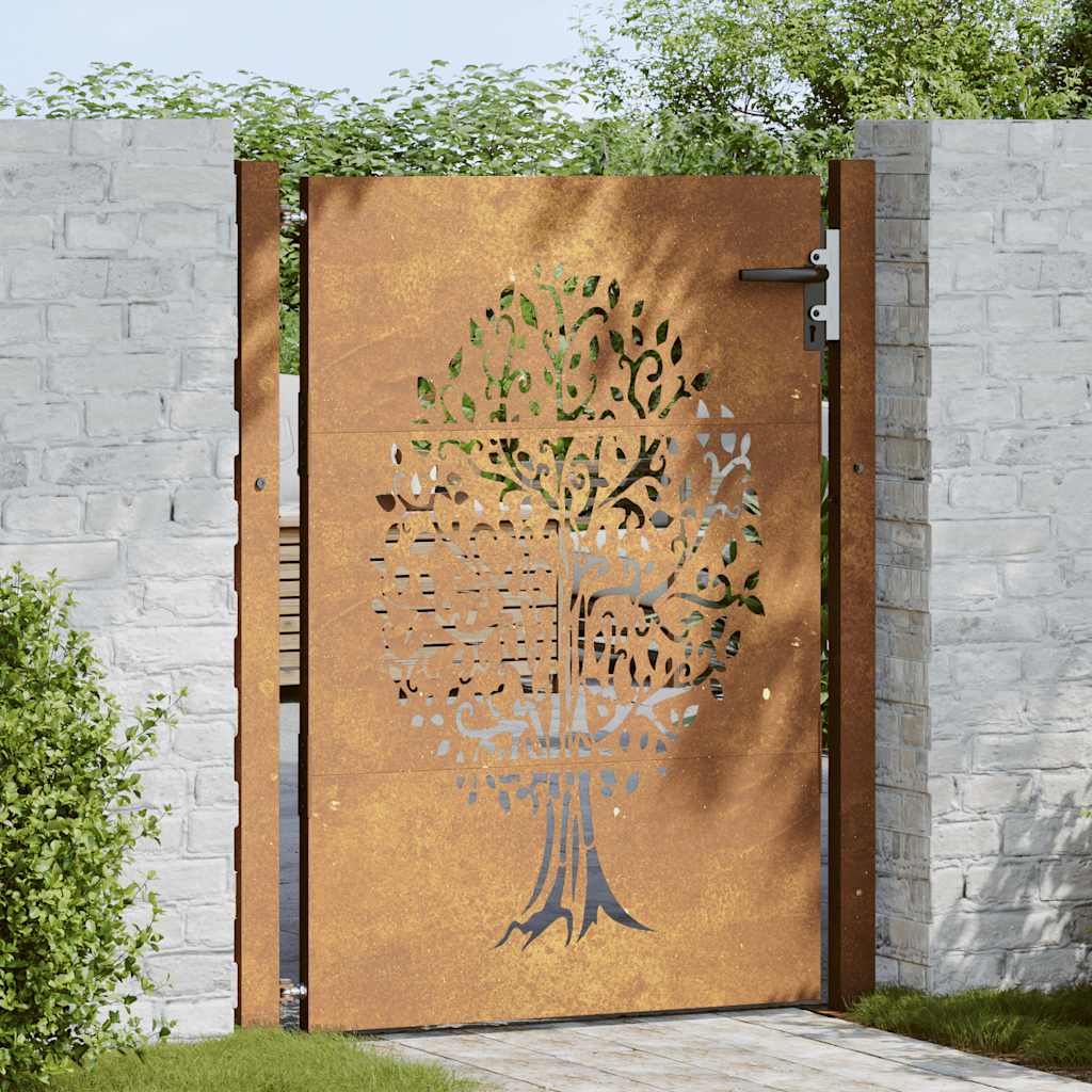 Gartentor Cortenstahl Baumdesign