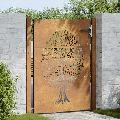 Gartentor Cortenstahl Baumdesign