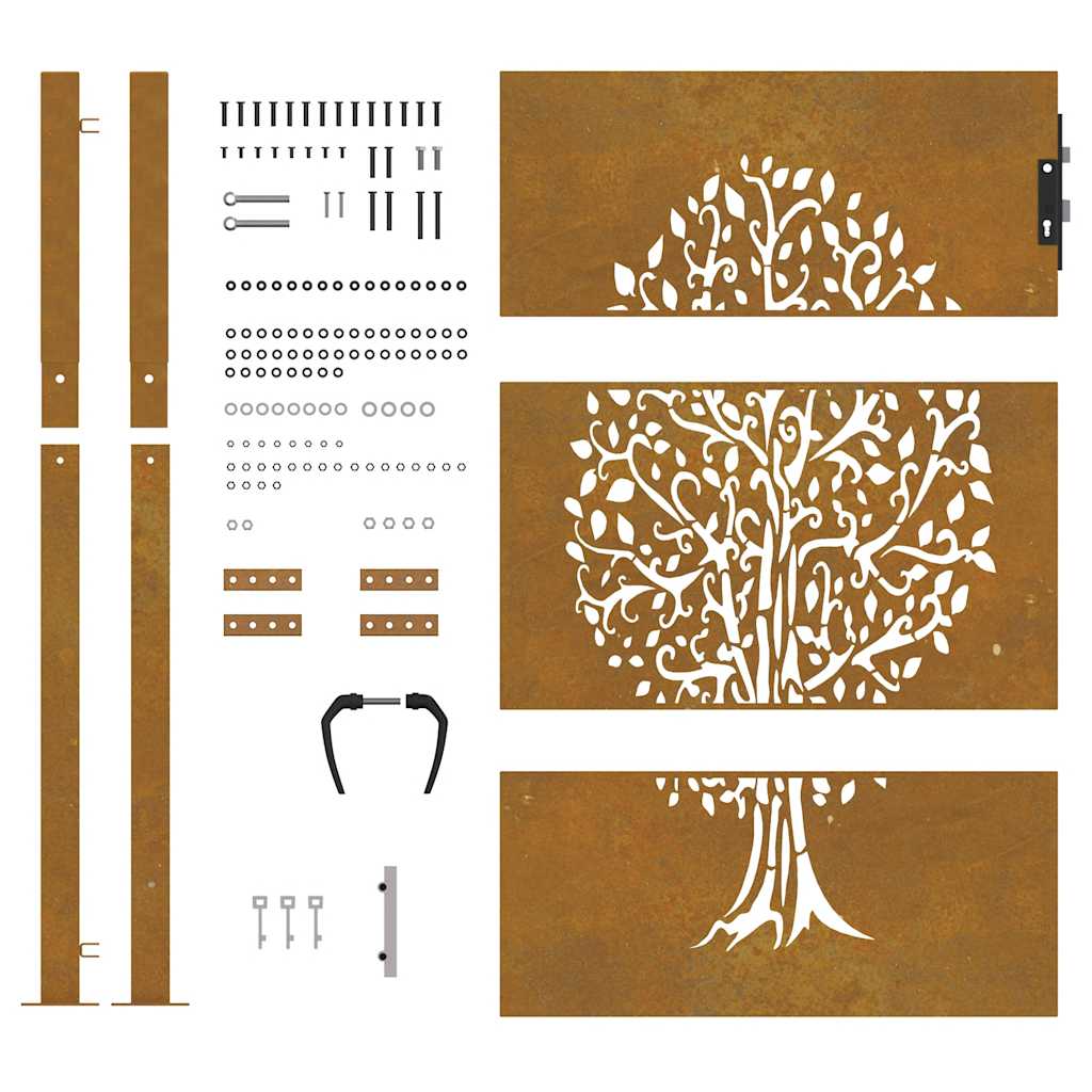 Gartentor Cortenstahl Baumdesign
