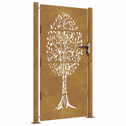 Gartentor Cortenstahl Baumdesign