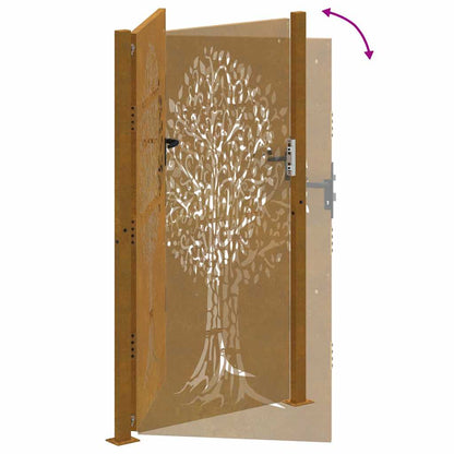 Gartentor Cortenstahl Baumdesign