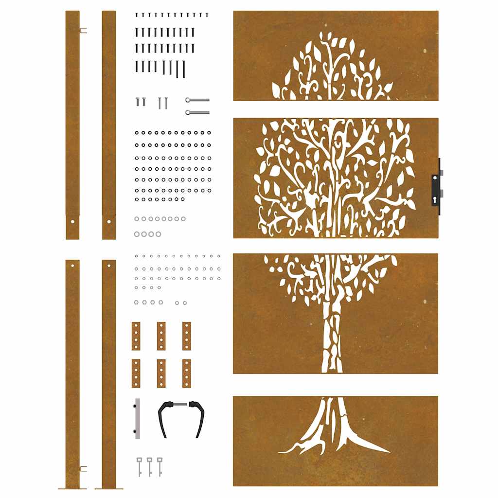 Gartentor Cortenstahl Baumdesign