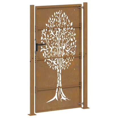 Gartentor Cortenstahl Baumdesign