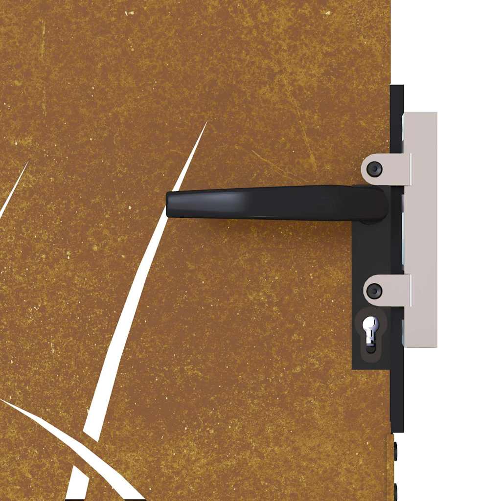 Gartentor 85X75 Cm Cortenstahl Gras-Design