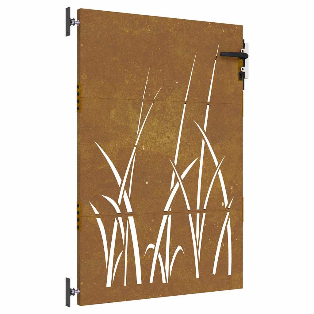 Gartentor 85X125 Cm Cortenstahl Gras-Design