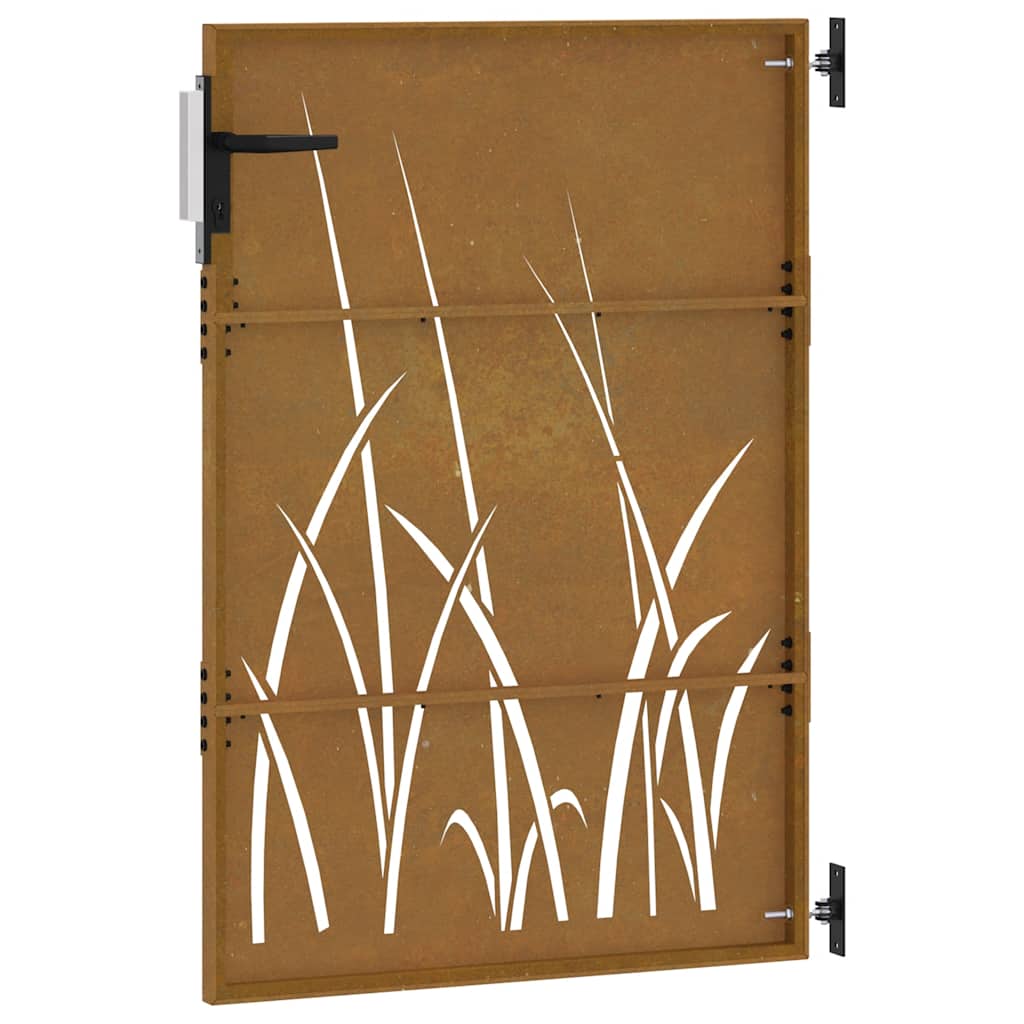 Gartentor 85X125 Cm Cortenstahl Gras-Design