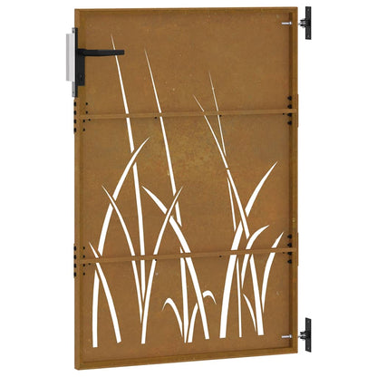 Gartentor 85X125 Cm Cortenstahl Gras-Design