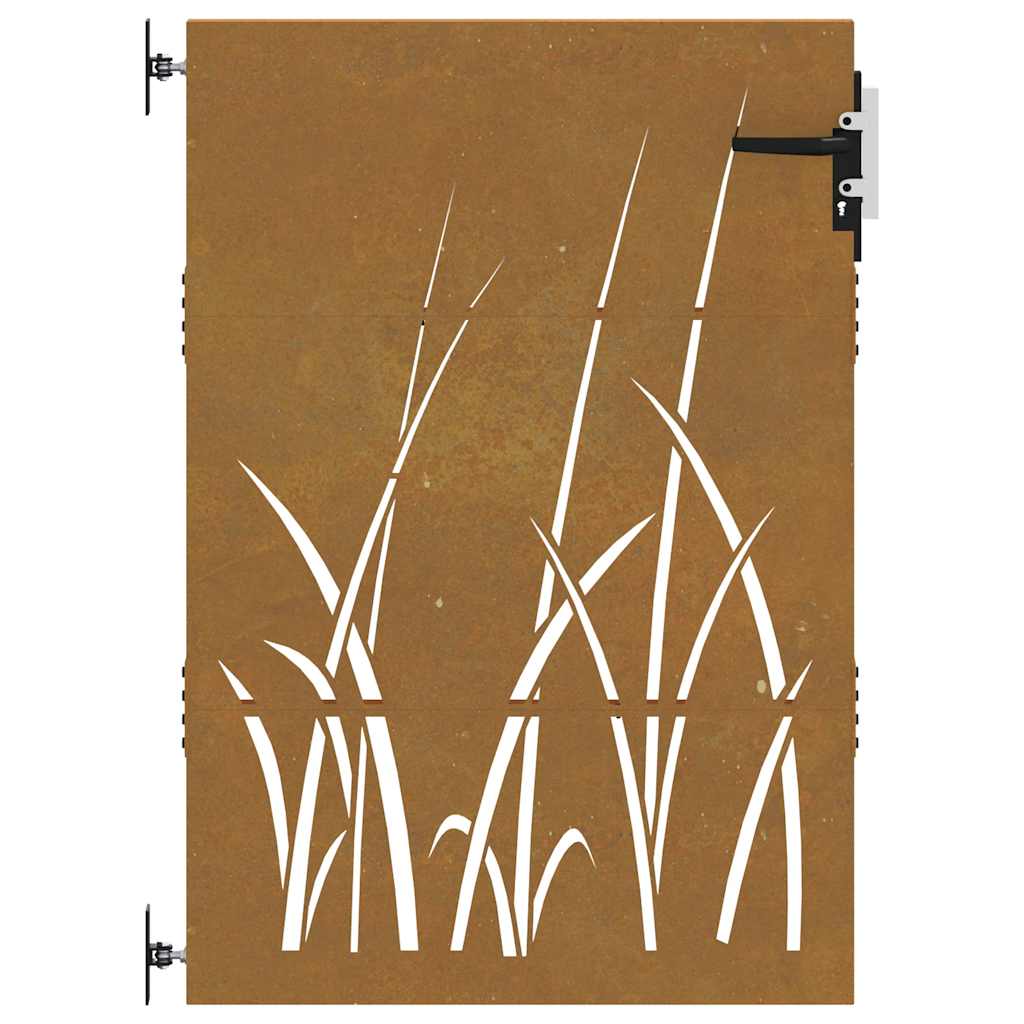 Gartentor 85X150 Cm Cortenstahl Gras-Design
