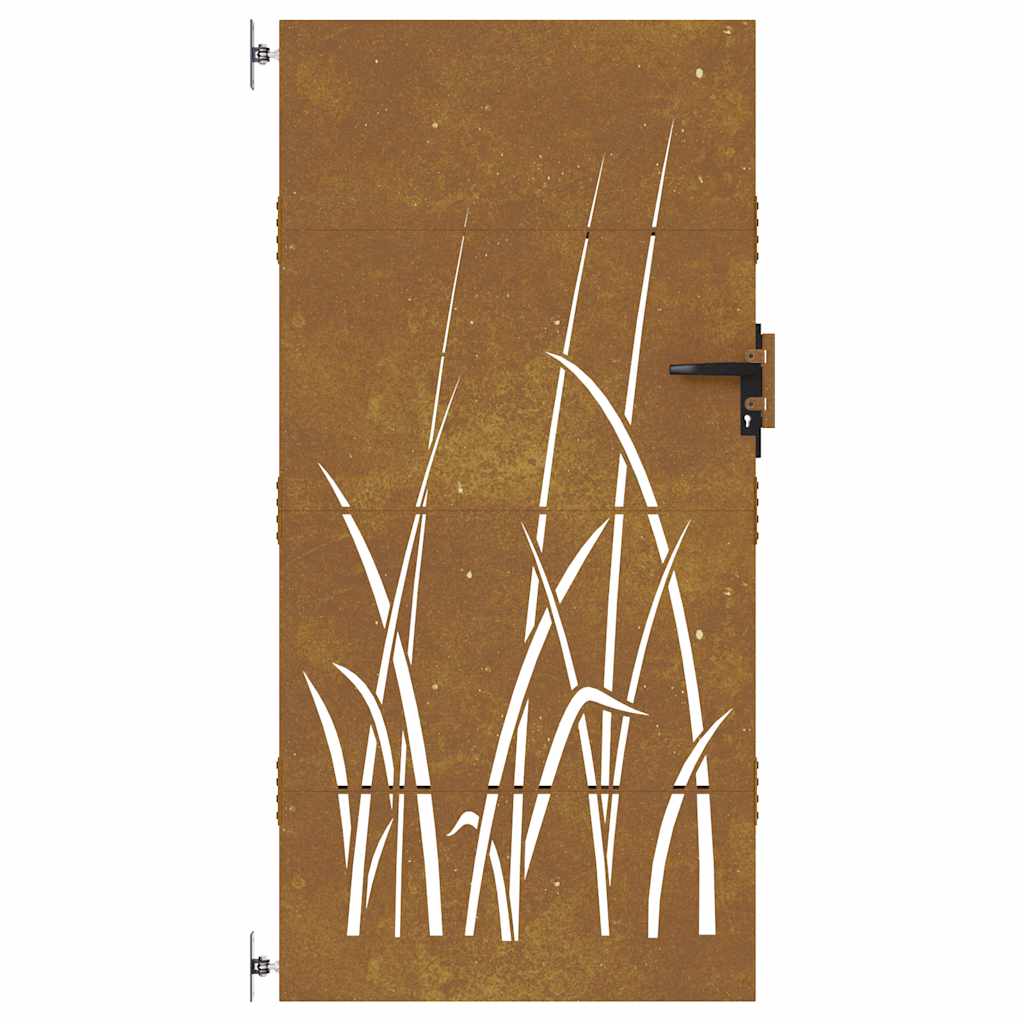 Gartentor 85X175 Cm Cortenstahl Gras-Design