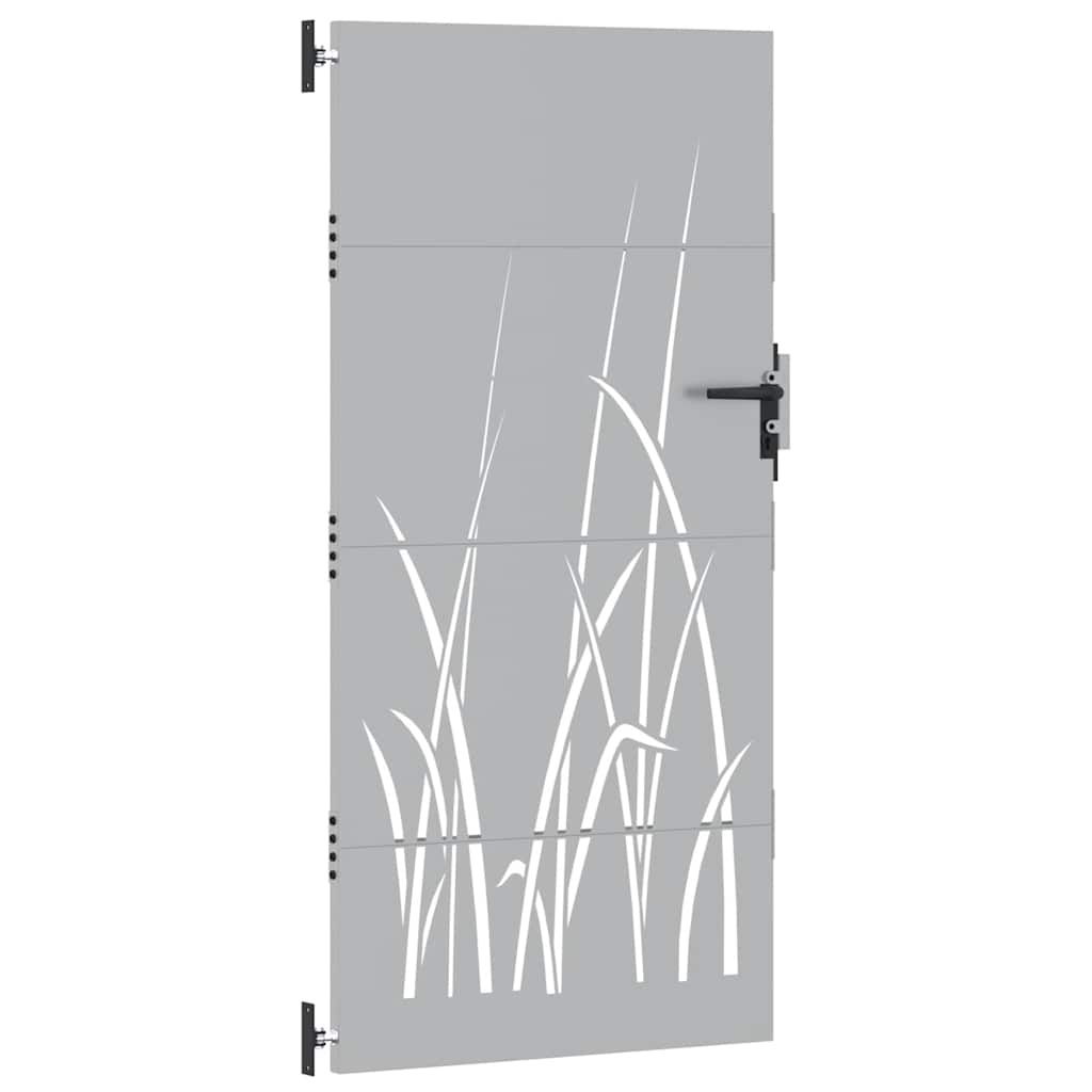 Gartentor 85X175 Cm Cortenstahl Gras-Design
