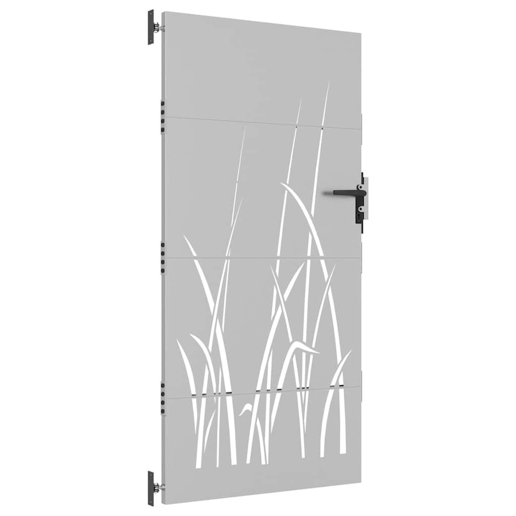 Gartentor 85X200 Cm Cortenstahl Gras-Design