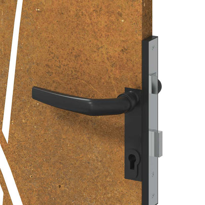 Gartentor 85X200 Cm Cortenstahl Gras-Design