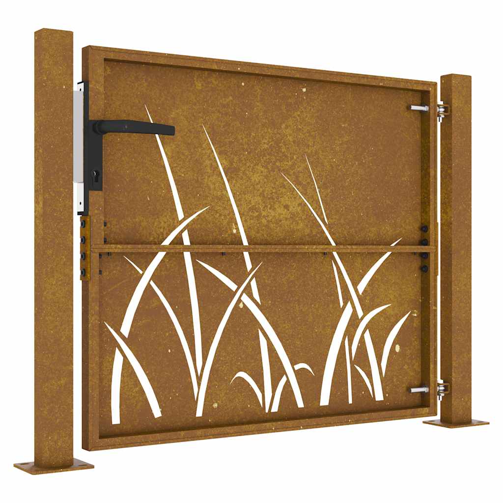 Gartentor 100X75 Cm Cortenstahl Gras-Design