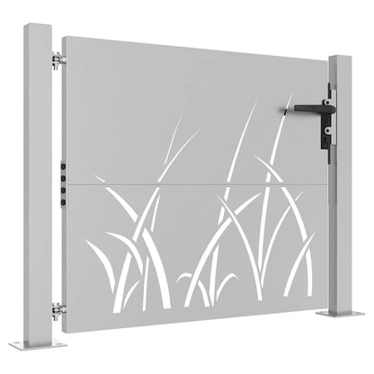 Gartentor Cortenstahl Gras-Design