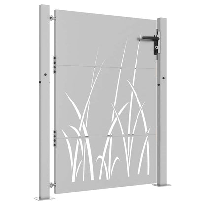 Gartentor Cortenstahl Gras-Design