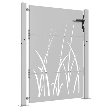 Gartentor Cortenstahl Gras-Design