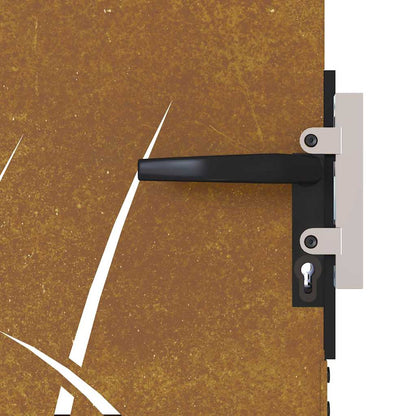 Gartentor Cortenstahl Gras-Design