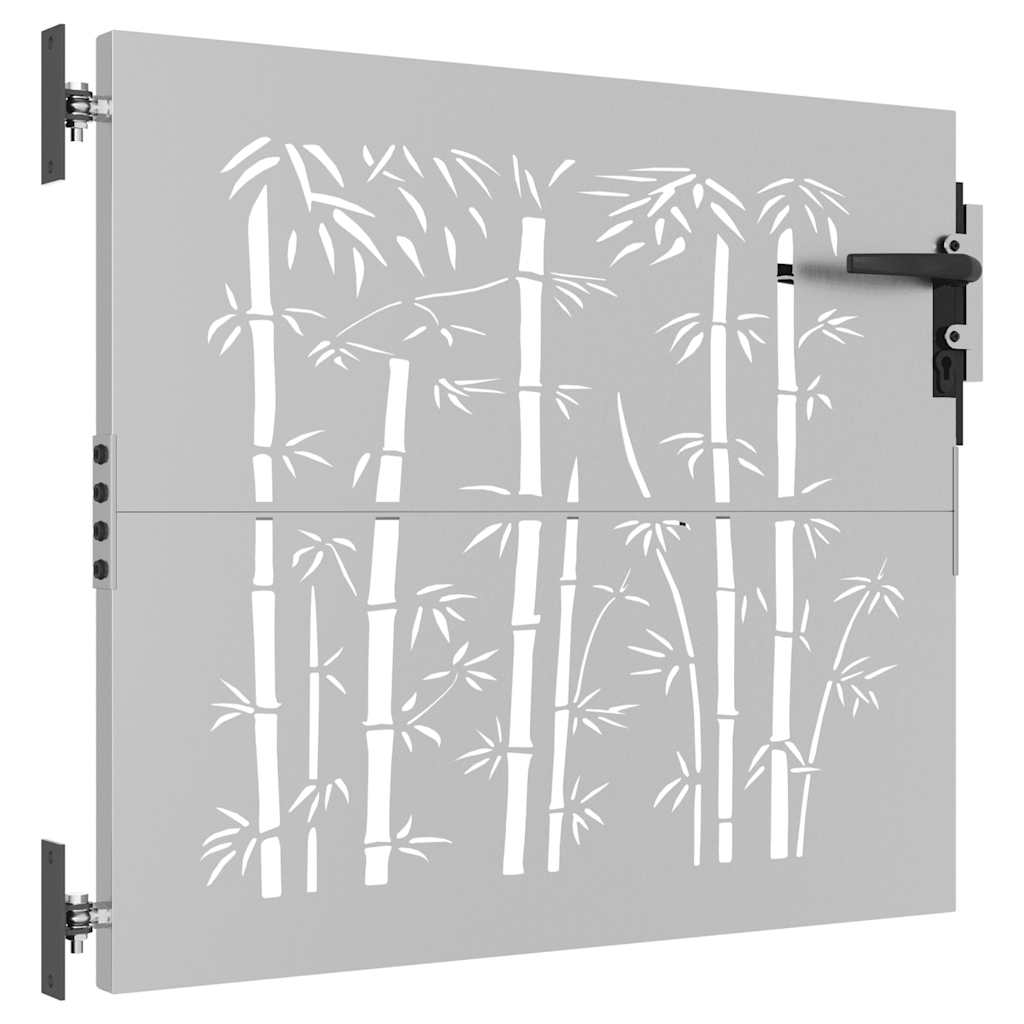 Gartentor Cortenstahl Bambus-Design