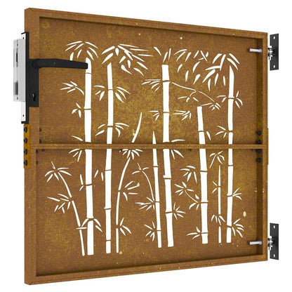 Gartentor Cortenstahl Bambus-Design