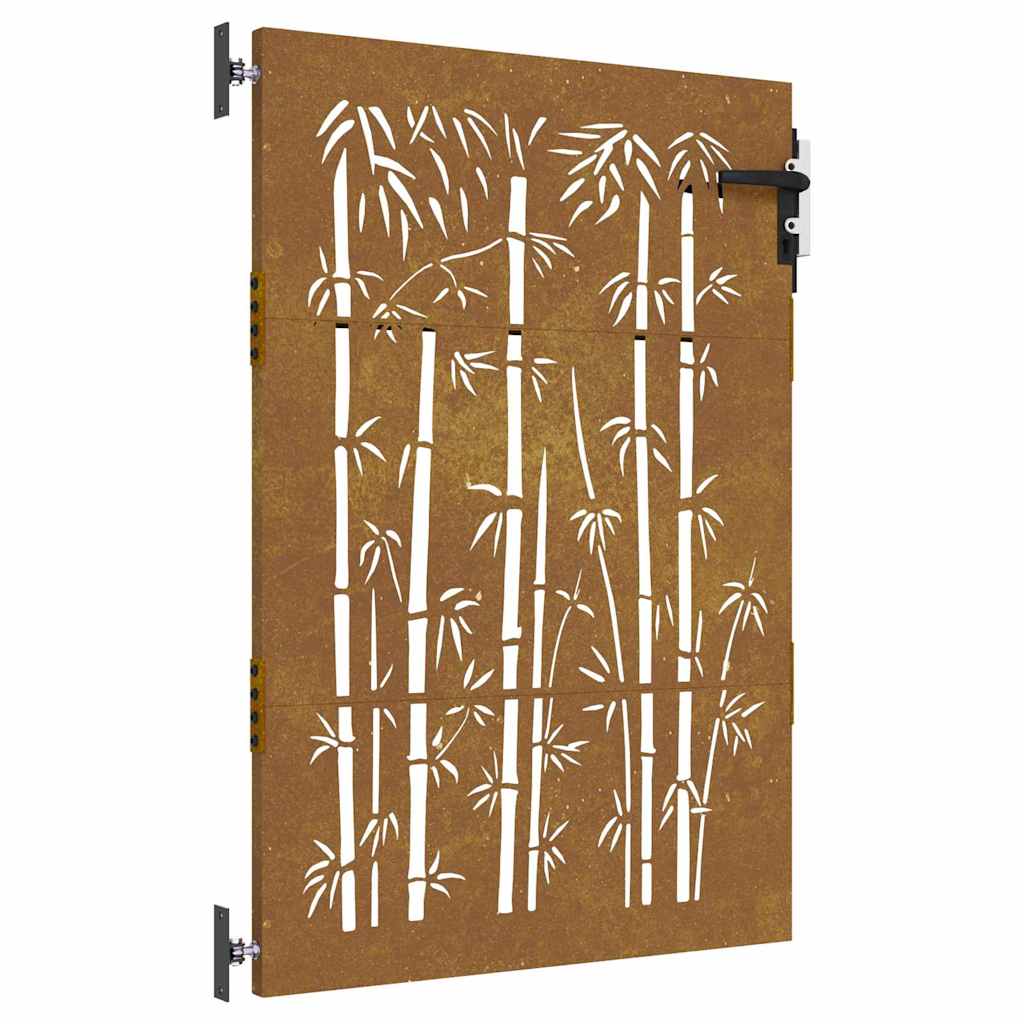 Gartentor Cortenstahl Bambus-Design
