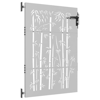 Gartentor Cortenstahl Bambus-Design