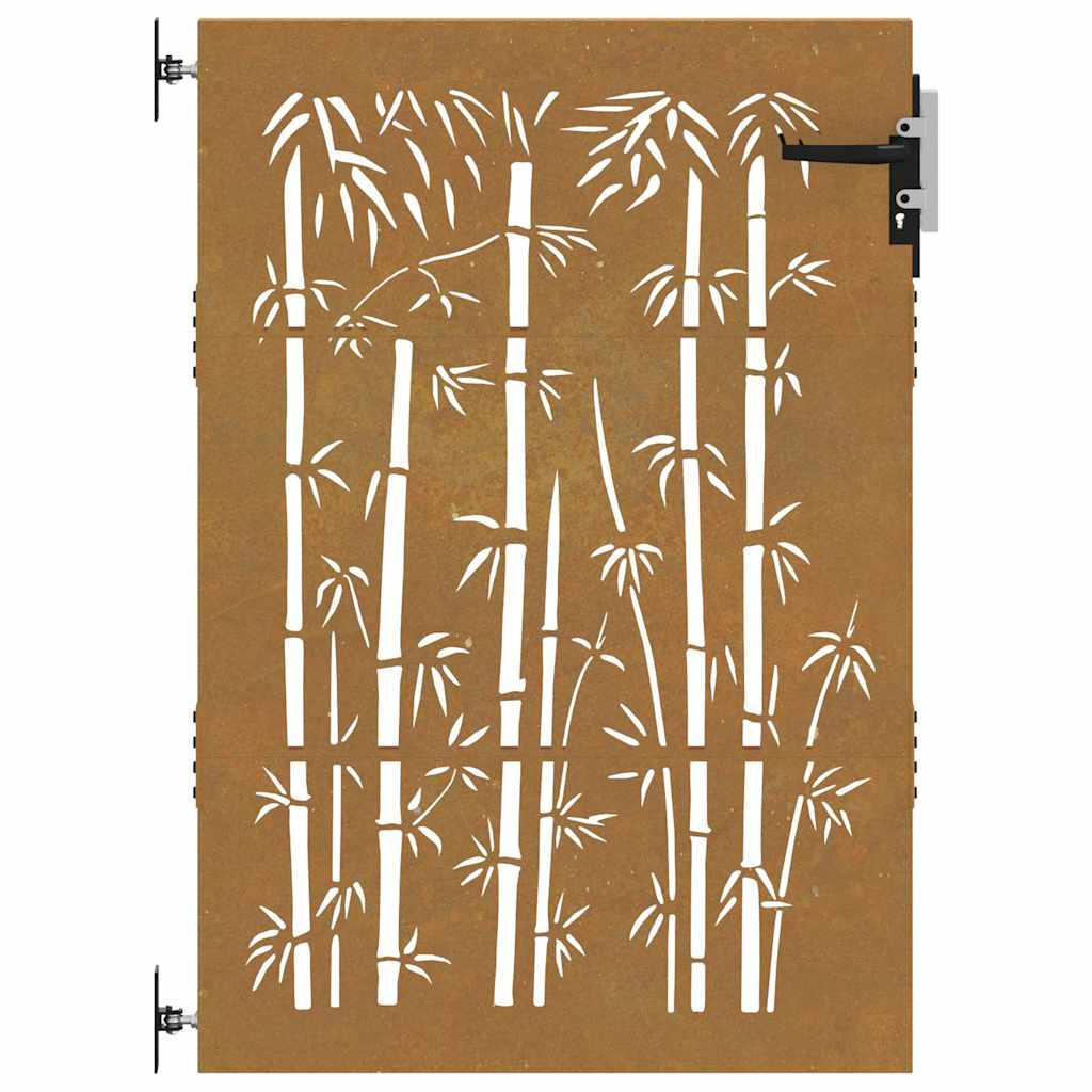 Gartentor Cortenstahl Bambus-Design