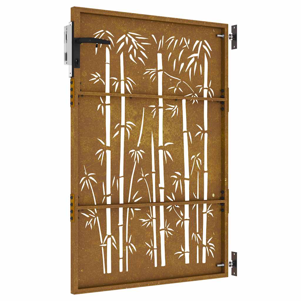 Gartentor Cortenstahl Bambus-Design
