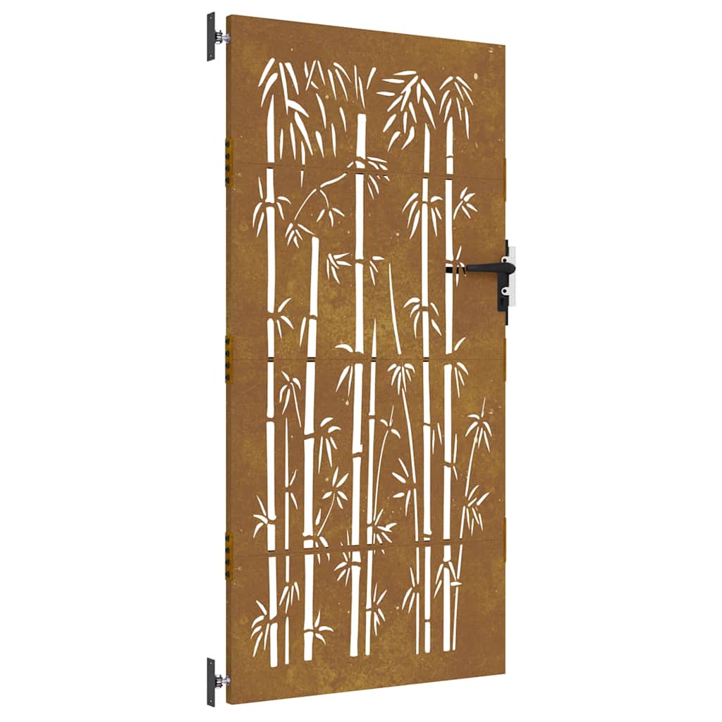 Gartentor Cortenstahl Bambus-Design