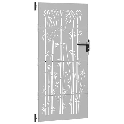 Gartentor Cortenstahl Bambus-Design