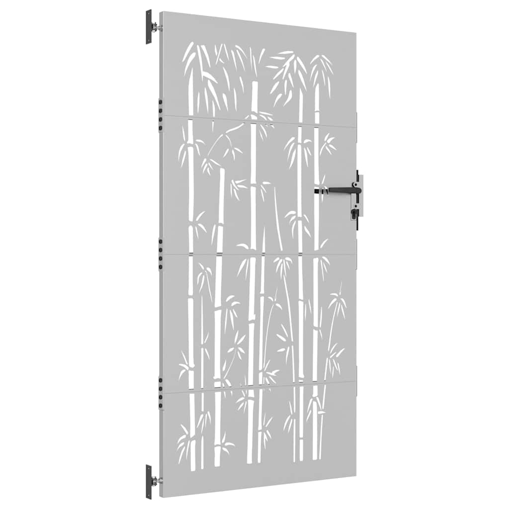 Gartentor Cortenstahl Bambus-Design