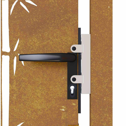 Gartentor Cortenstahl Bambus-Design