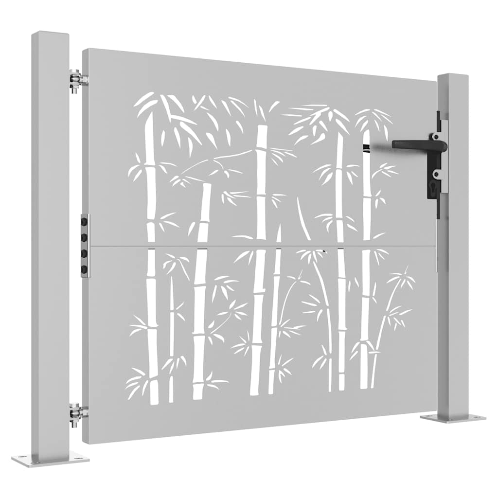 Gartentor Cortenstahl Bambus-Design
