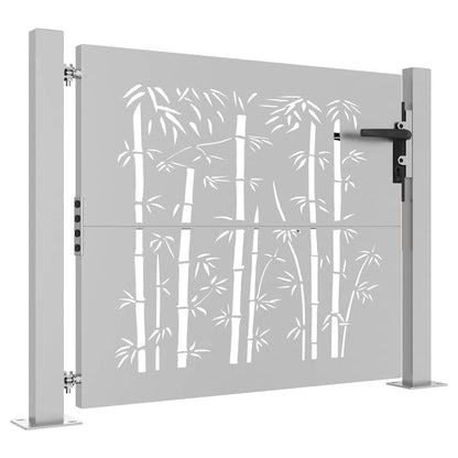 Gartentor Cortenstahl Bambus-Design