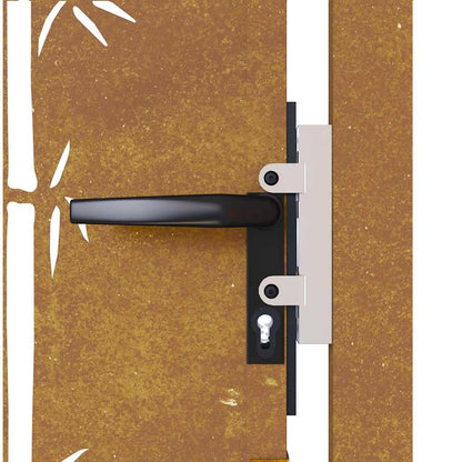 Gartentor Cortenstahl Bambus-Design