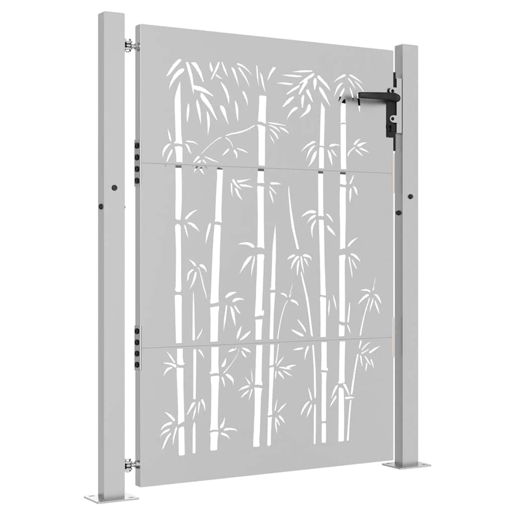 Gartentor Cortenstahl Bambus-Design