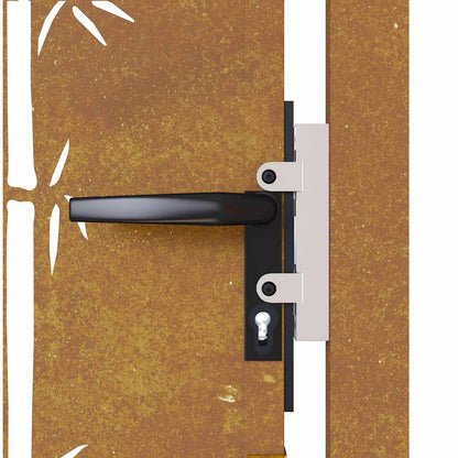Gartentor Cortenstahl Bambus-Design